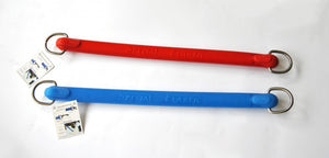 Longe d’attache double anneau en acier inoxydable bleu-rouge